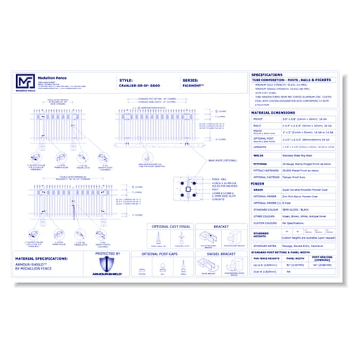Fairmont Series Fence: CAVALIER-DR-SF-DDEO