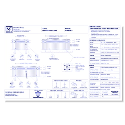 Fairmont Series Fence: CAVALIER-DR-SF-DDEP