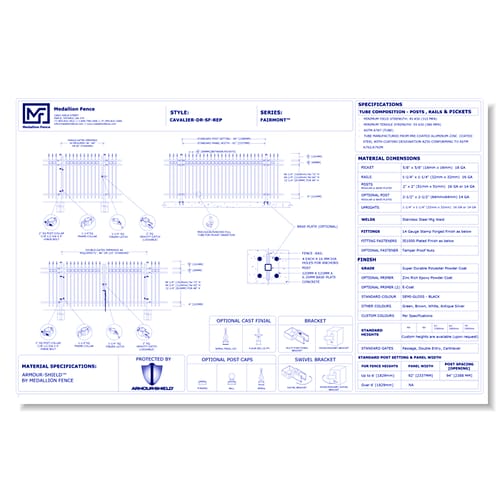 Fairmont Series Fence: CAVALIER-DR-SF-REP