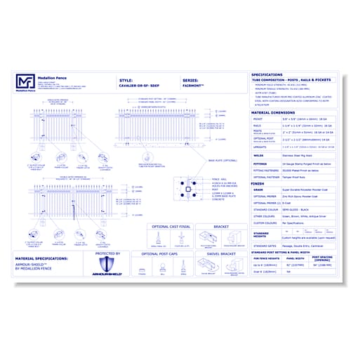 Fairmont Series Fence: CAVALIER-DR-SF-SDEP