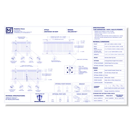 Wellington Series Fence: ARISTOCRAT-DR-SDEP