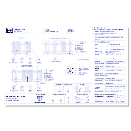 Oxford Series Fence: ARISTOCRAT-DR-REO