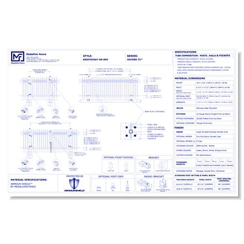 Oxford .75 Series Fence: ARISTOCRAT-DR-REP