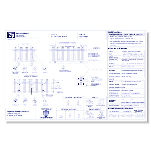 Oxford .75 Series Fence: CAVALIER-DR-SF-REP