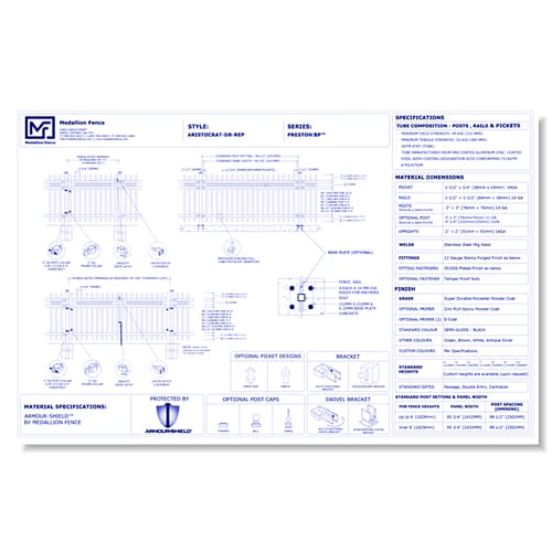 Preston-R Series Fence: ARISTOCRAT-DR-REP