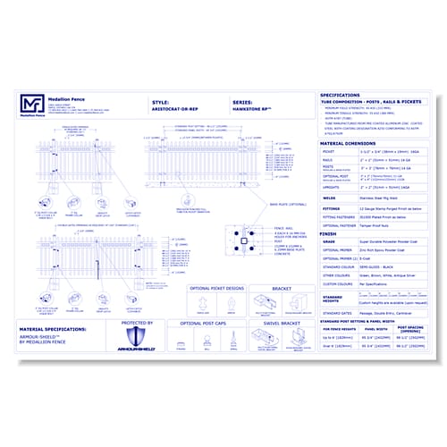 Hawkstone-R Series Fence: ARISTOCRAT-DR-REP