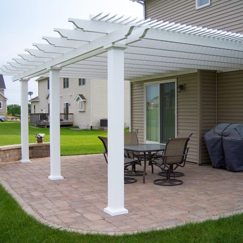 10' x 20' Traditional Attached Vinyl Pergola preview 2