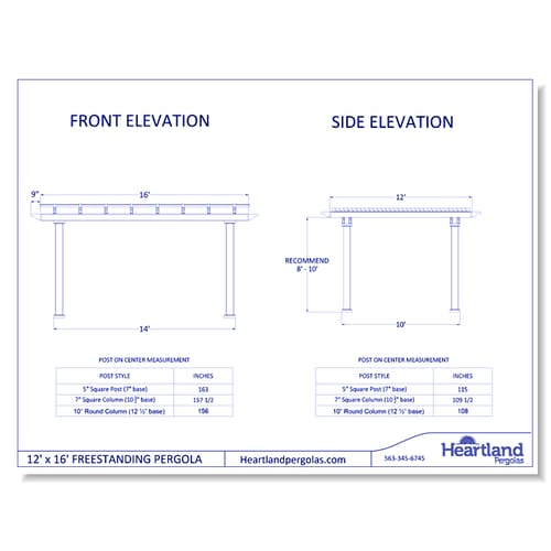 12' x 16' Traditional Freestanding Vinyl Pergola
