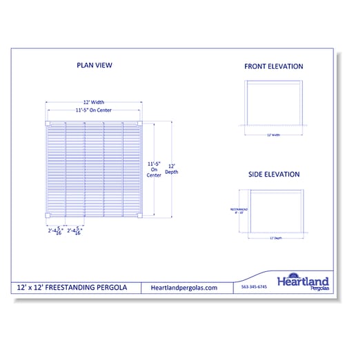 12' x 12' Modern Freestanding Vinyl Pergola