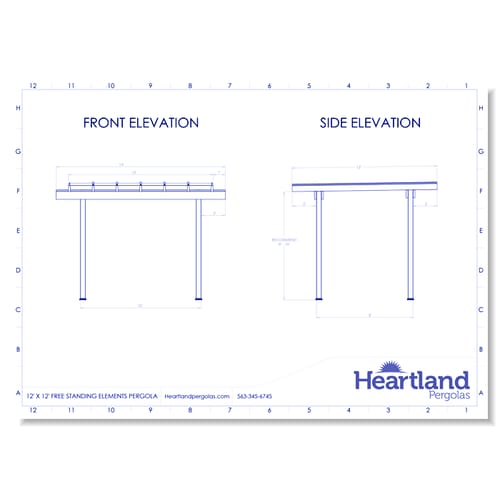 12' x 12' Freestanding Covered Vinyl Pergola