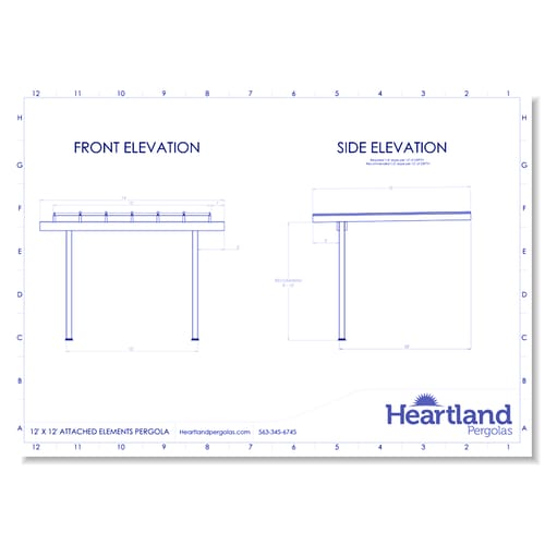 12' x 12' Attached Covered Vinyl Pergola