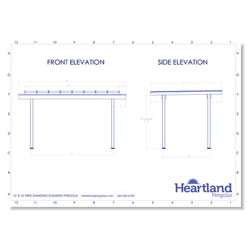12' x 16' Freestanding Covered Vinyl Pergola