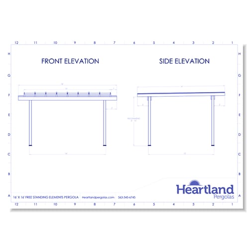 16' x 16' Freestanding Covered Vinyl Pergola