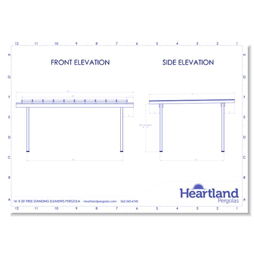 16' x 20' Freestanding Covered Vinyl Pergola