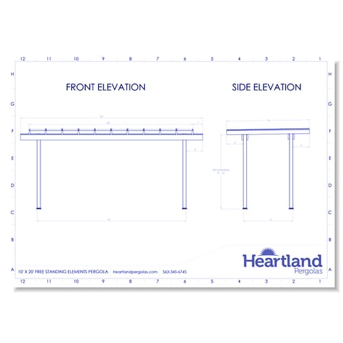 10' x 20' Freestanding Covered Vinyl Pergola