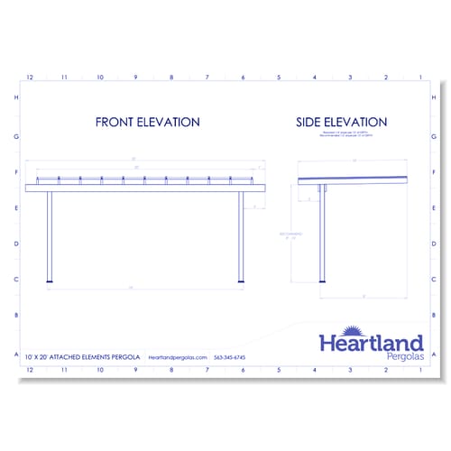 10' x 20' Attached Covered Vinyl Pergola