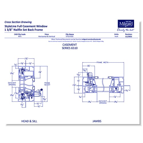 V250 Style Line® Series - Full Casement Window