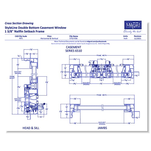 V250 Style Line® Series - Double Casement Window