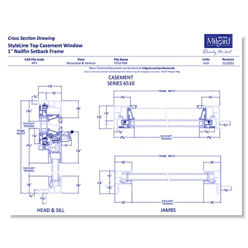 V250 Style Line® Series - Top Casement Window