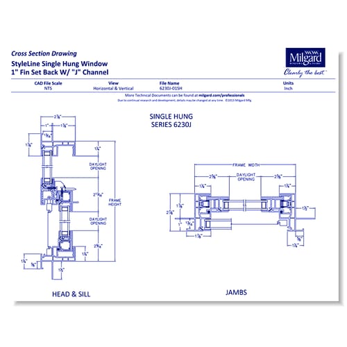 V250 Style Line® Series - Single Hung Window