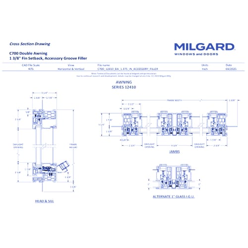 C700 Fiberglass Series - Double Awning Window