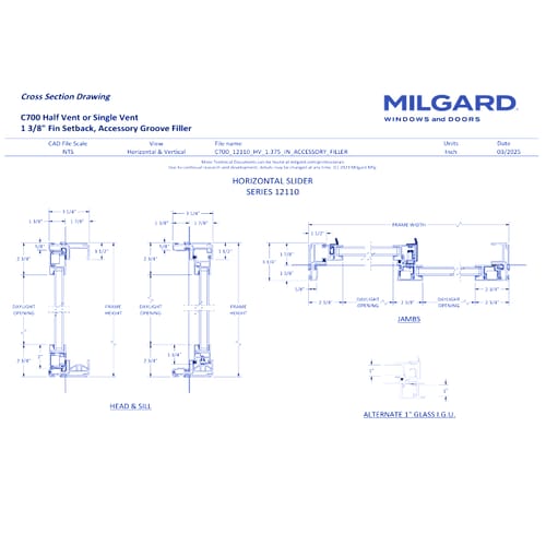 C700 Fiberglass Series - Horizontal Slider Window
