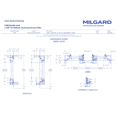C700 Fiberglass Series - Double Slider Window