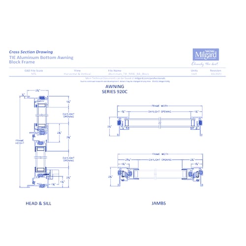 A250 Thermally Improved Aluminum - Bottom Awning Window