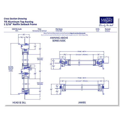 A250 Thermally Improved Aluminum - Top Awning Window