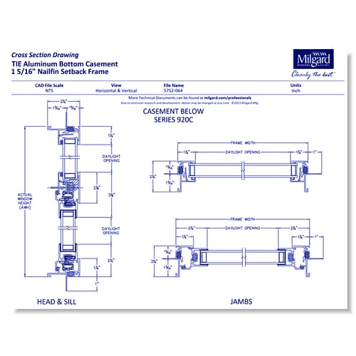 A250 Thermally Improved Aluminum - Bottom Casement Window