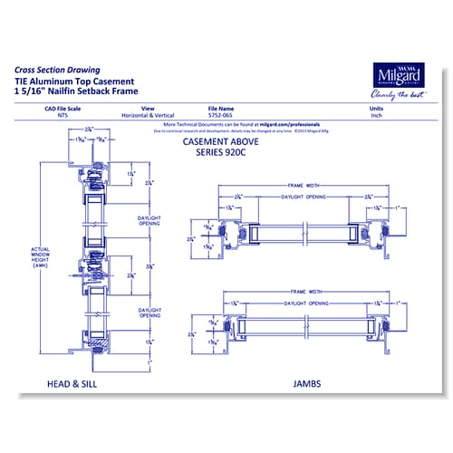 A250 Thermally Improved Aluminum - Top Casement Window
