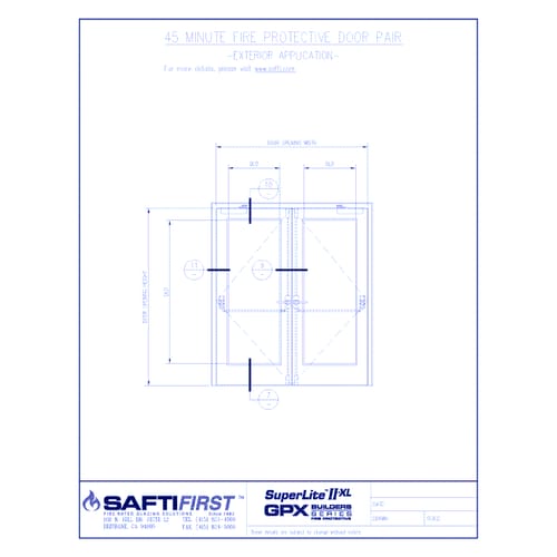 preview of GPX Builders Series: 45 Minute Fire Protective Door Pair with SuperLite II-XL 45 – Exterior