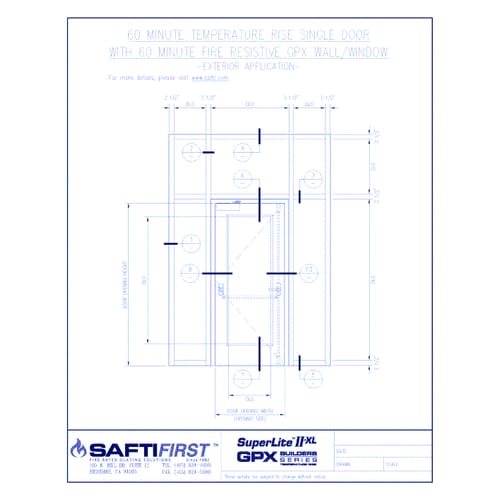 preview of GPX Builders Series: 60 Minute Temperature Rise Single Door with 60 Minute Fire Resistive Wall – Exterior