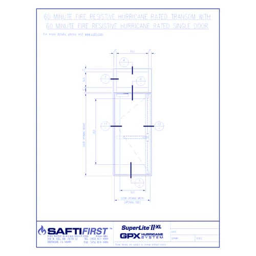 preview of GPX Hurricane: 60 Minute Fire Resistive Hurricane Rated Transom with 60 Minute Fire Resistive Hurricane Rated Single Doors