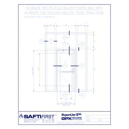 preview of GPX Ballistic: 60 Minute Fire Resistive Ballistic Rated Wall with 60 Minute Fire Resistive Ballistic Rated Single Doors