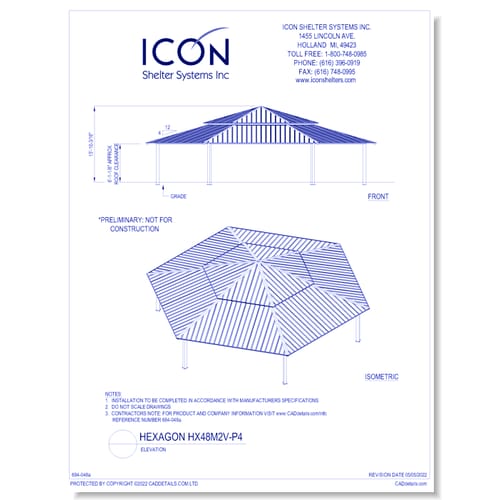 preview of Hexagon HX48M2V-P4 - Elevation