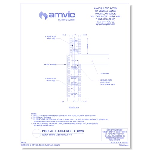 preview of (FLR-010) Section Through Exterior Wall 8 Inch to 6 Inch