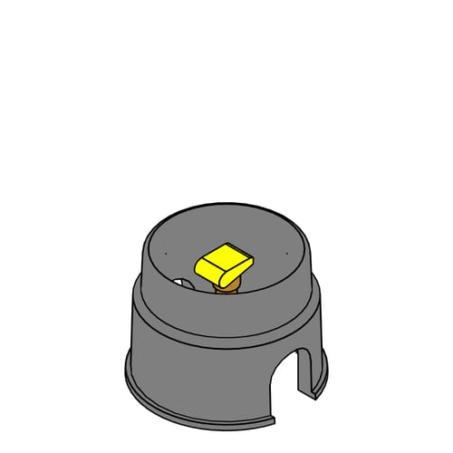 Valves - HQ-44-XXX-RC - HQ Quick Coupling Valve w/ 1 Inch Inlet, 2-Piece Body & Yellow Rubber Cover
