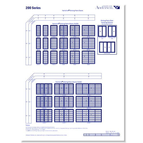 preview of 200 Series: Vinyl Clad - Narroline Gliding Patio Door - Elevation