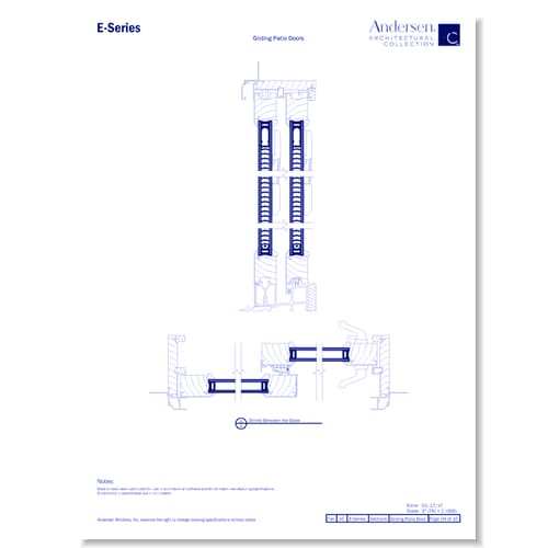 preview of E-Series: Aluminum Clad - Gliding Doors - Section