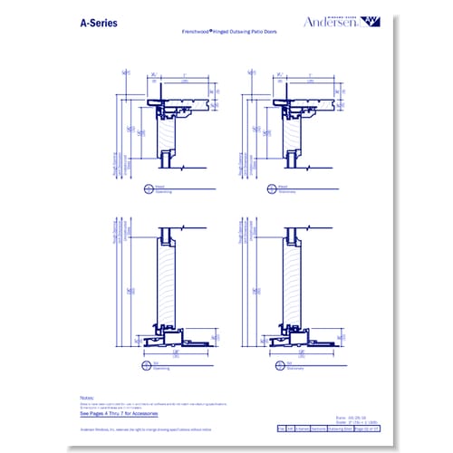 preview of A-Series: Composite Clad - Frenchwood Outswing Doors - Section