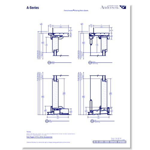 preview of A-Series: Composite Clad - Frenchwood Gliding Doors - Section