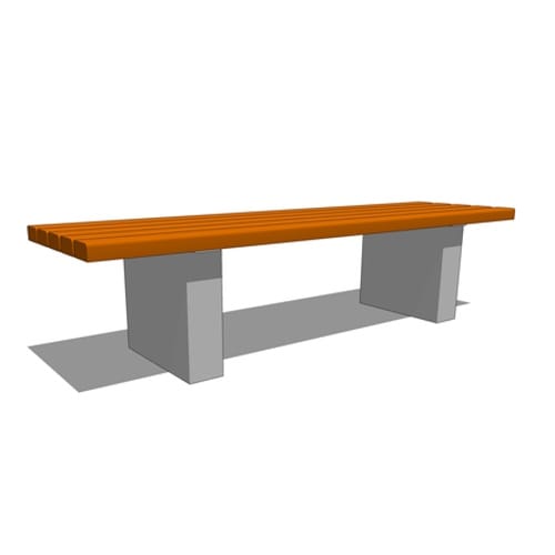 Benches: Basic Bench – 71 Inches, Backless - CADdetails - CADdetails
