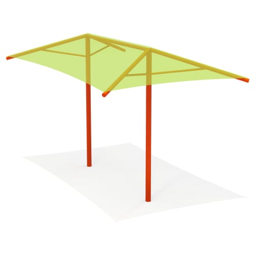 CAD Drawings BIM Models GameTime QRI178 - 20' x 12' x 10' Dual Column Rectangular Umbrella