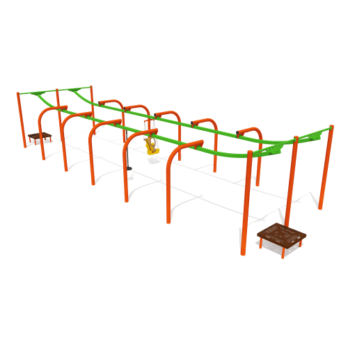 CAD Drawings BIM Models GameTime 91863 - 50' SkyRun Zip Track (Double) with Zero-G & Zip Seat