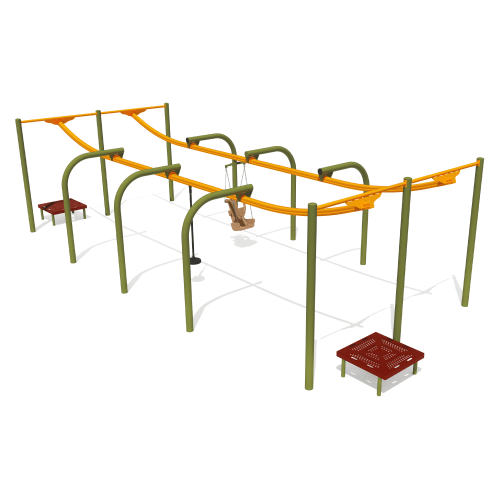 CAD Drawings BIM Models GameTime 91862 - 35' SkyRun Zip Track (Double) with Zero-G & Zip Seat