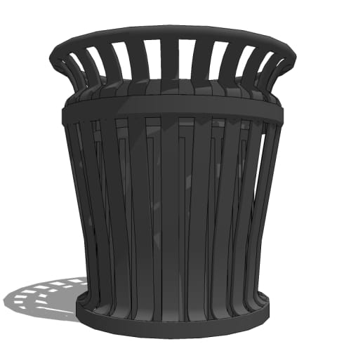 CAD Drawings BIM Models Huntco Site Furnishings Quinault Trash Receptacle