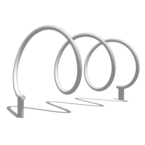 Helix Rack Rear View Drawing Helix Rack with Surface Mount - Dero Bike Rack Co. - CADdetails