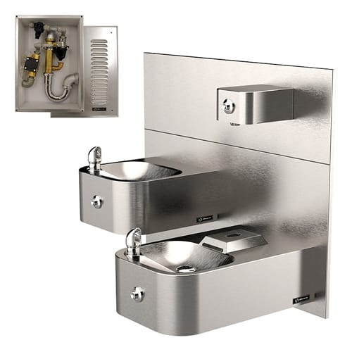 CAD Drawings Haws Corporation Model 1119FRP: ADA Outdoor Freeze Resistant Wall Mounted Hi-Lo Drinking Fountain