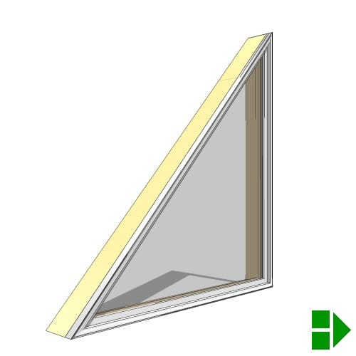 Linea Cladding Triangle Window Pella® Clad Right Triangle Fixed Unit - Pella Corporation - CADdetails
